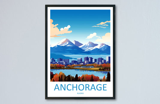 Anchorage Travel Print Wall Art Anchorage Wall Hanging Home Décor Anchorage Gift Art Lovers Alaska Art Lover Gift Anchorage Gift