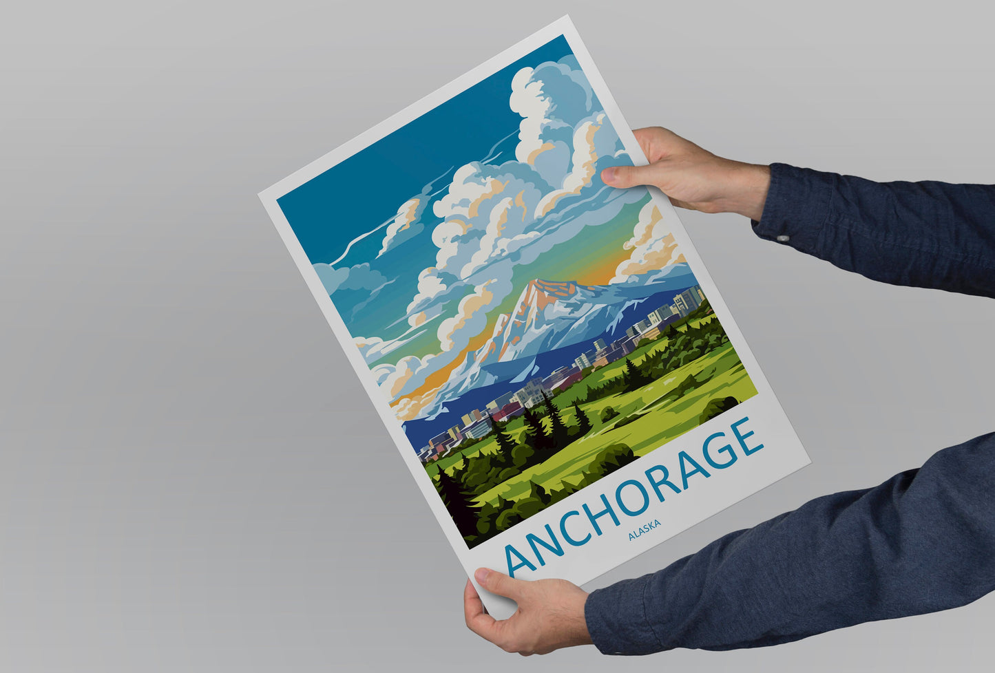 Anchorage Travel Print Wall Art Anchorage Wall Hanging Home Décor Anchorage Gift Art Lovers Alaska Art Lover Gift Anchorage Gift