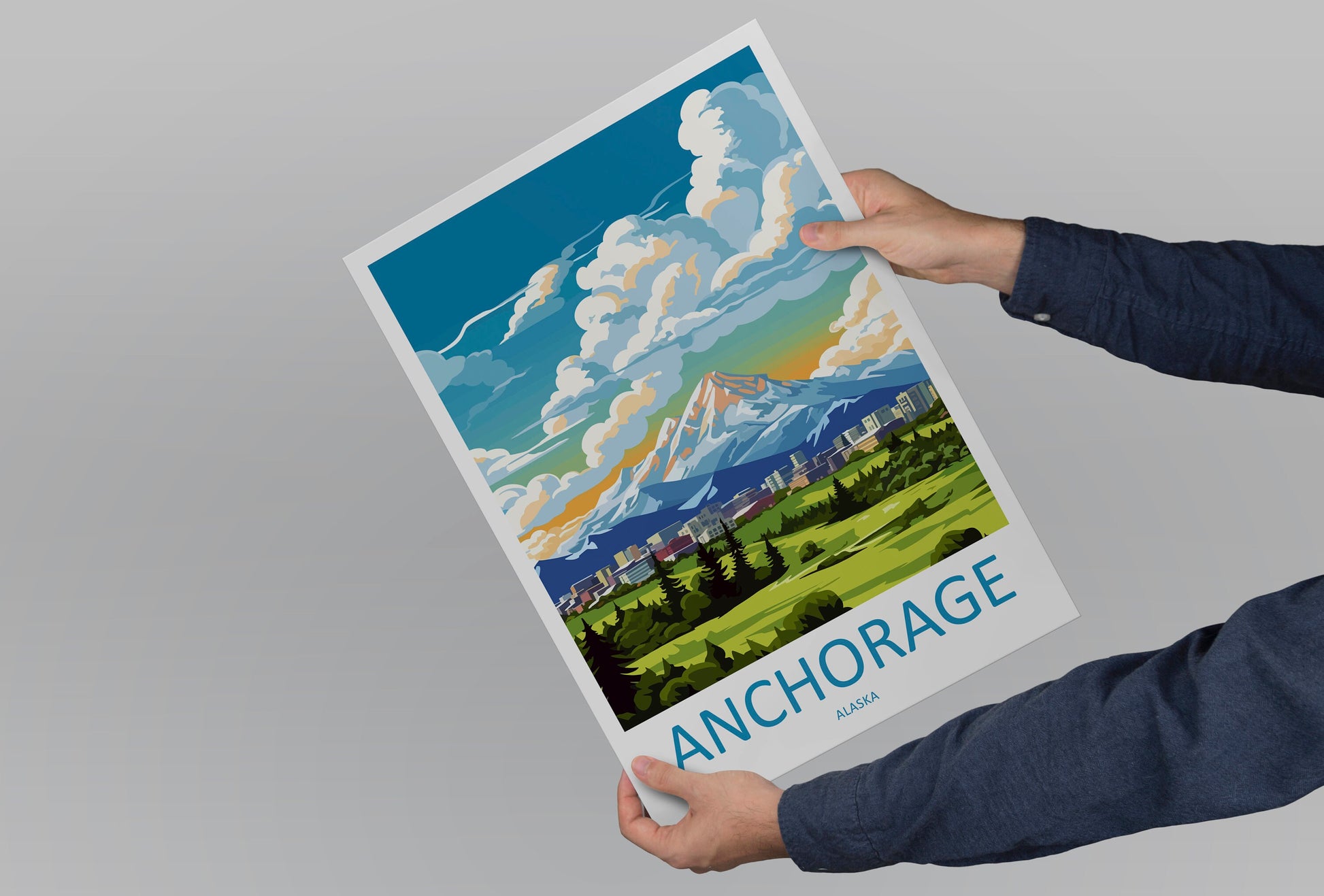 Anchorage Travel Print Wall Art Anchorage Wall Hanging Home Décor Anchorage Gift Art Lovers Alaska Art Lover Gift Anchorage Gift