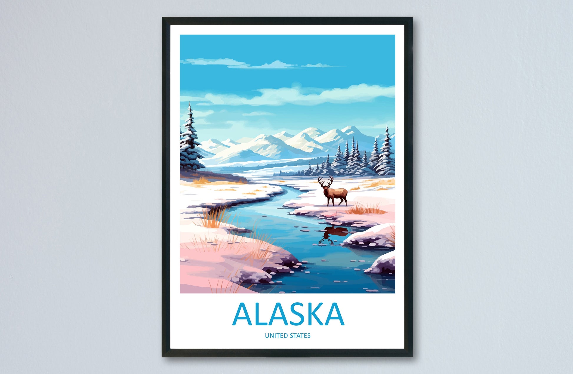 Alaska Travel Print Wall Art Alaska Wall Hanging Home Décor Alaska Gift Art Lovers Alaska Art Lover Gift Alaska Gift United States Poster