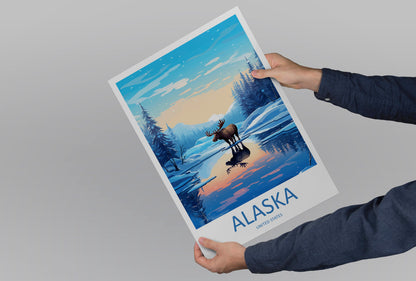 Alaska Travel Print Wall Art Alaska Wall Hanging Home Décor Alaska Gift Art Lovers Alaska Art Lover Gift Alaska Gift United States Poster