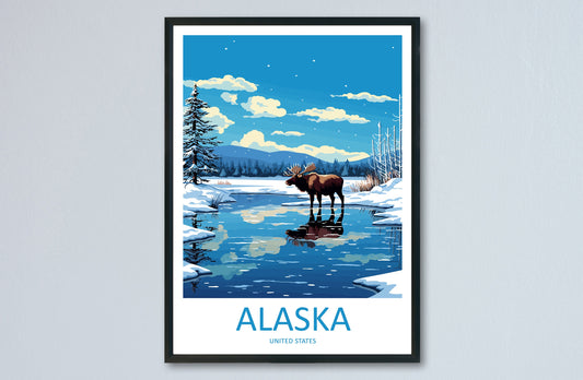 Alaska Travel Print Wall Art Alaska Wall Hanging Home Décor Alaska Gift Art Lovers Alaska Art Lover Gift Alaska Gift United States Poster