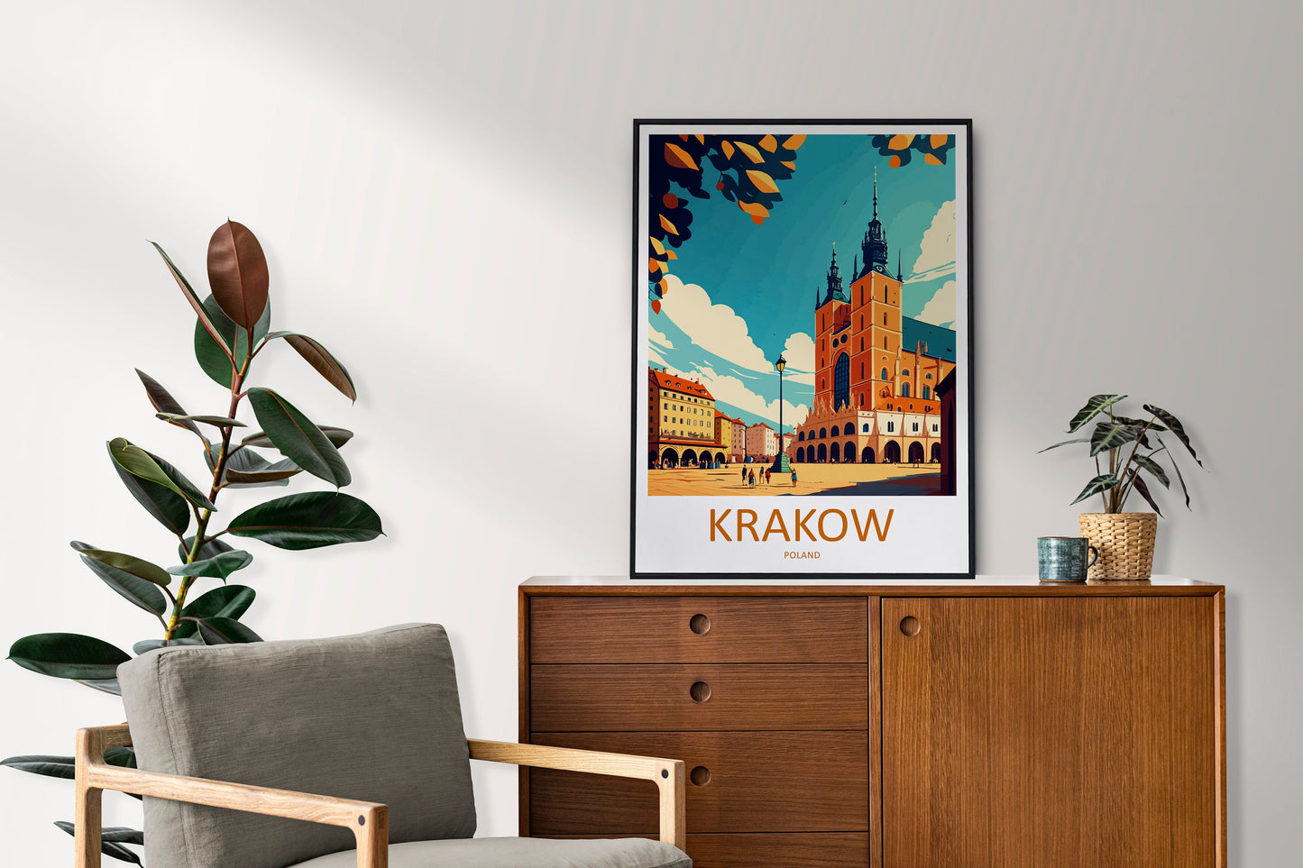 Krakow Travel Print Wall Art Krakow Wall Hanging Home Décor Krakow Gift Art Lovers Poland Art Lover Gift Krakow Travel Wall Art