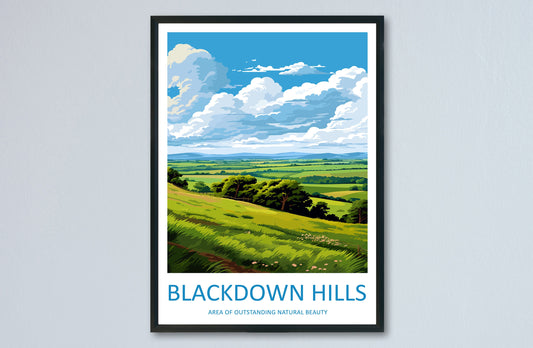 Blackdown Hills Travel Print Wall Art Blackdown Hills Wall Hanging Home Decor Blackdown Hills Gift Art Lovers Wall Art AONB Print