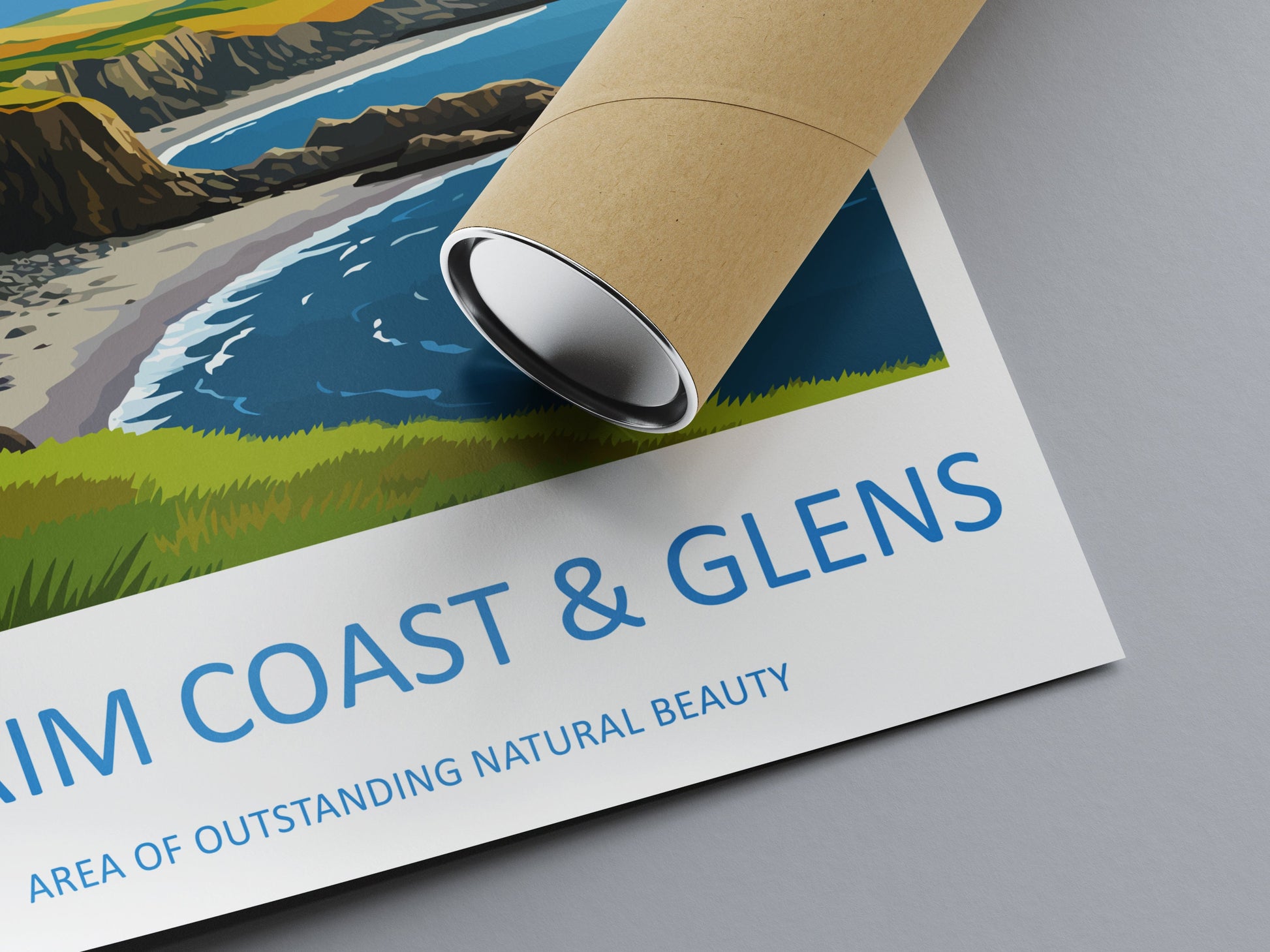 Antrim Coast and Glens Travel Print Wall Art Antrim Coast and Glens Wall Hanging Home Decor Antrim Coast and Glens Gift Art Lovers AONB