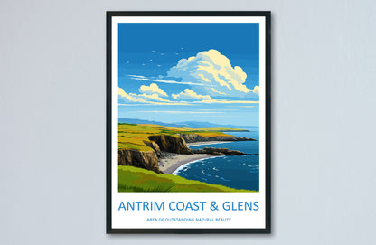 Antrim Coast and Glens Travel Print Wall Art Antrim Coast and Glens Wall Hanging Home Decor Antrim Coast and Glens Gift Art Lovers AONB