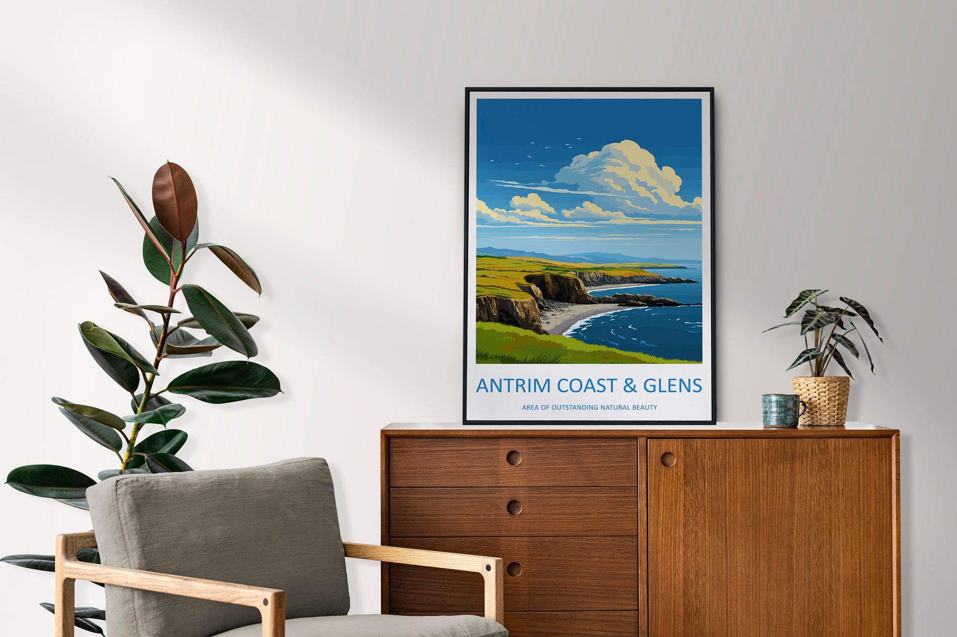 Antrim Coast and Glens Travel Print Wall Art Antrim Coast and Glens Wall Hanging Home Decor Antrim Coast and Glens Gift Art Lovers AONB