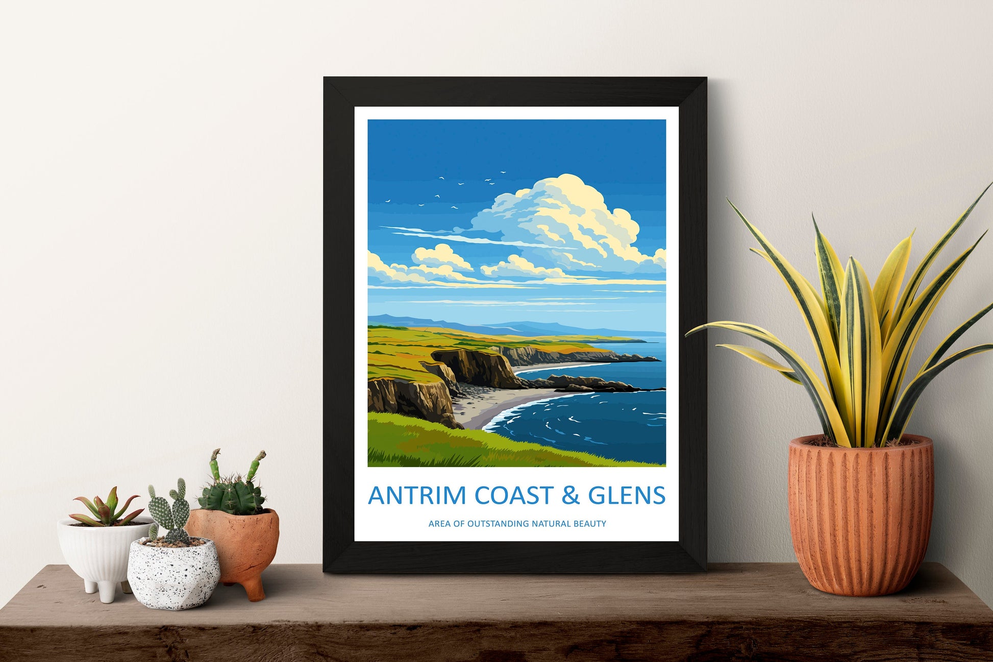 Antrim Coast and Glens Travel Print Wall Art Antrim Coast and Glens Wall Hanging Home Decor Antrim Coast and Glens Gift Art Lovers AONB