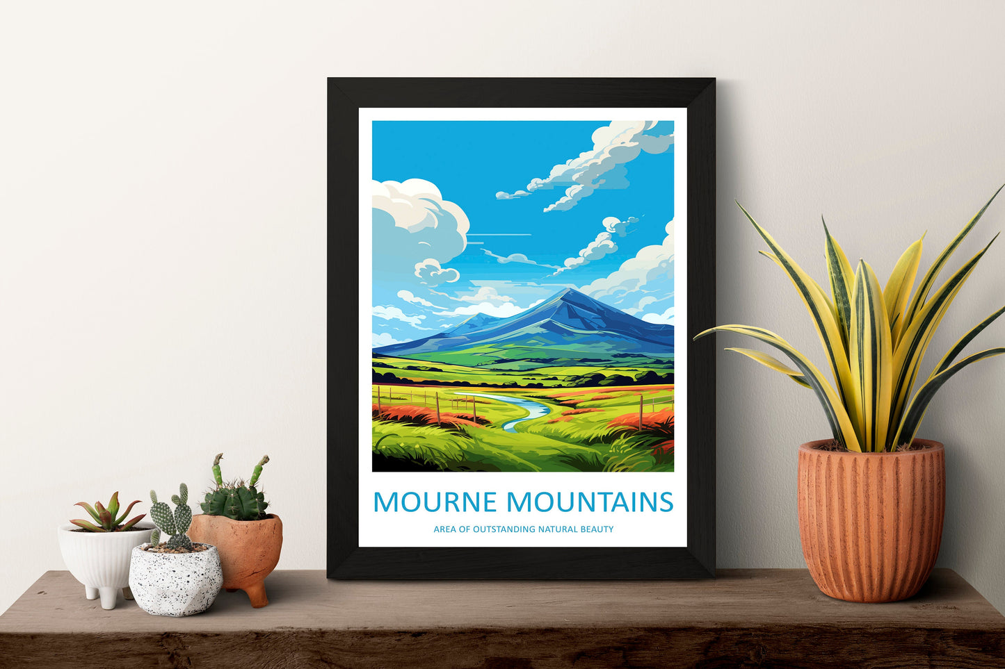 Mourne Mountains Travel Print Wall Art Mourne Mountains Wall Hanging Home Decor Mourne Mountains Gift Art Lovers Wall Art AONB Print