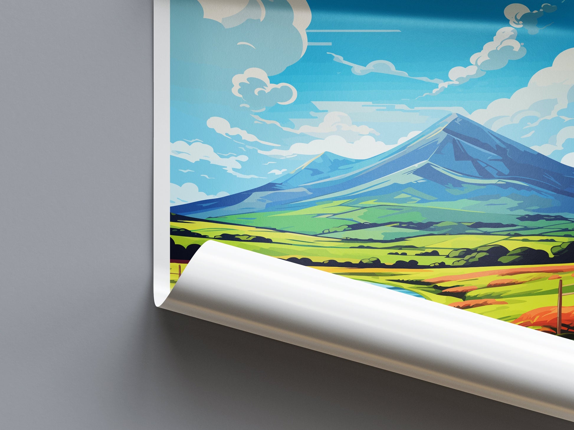 Mourne Mountains Travel Print Wall Art Mourne Mountains Wall Hanging Home Decor Mourne Mountains Gift Art Lovers Wall Art AONB Print