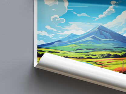 Mourne Mountains Travel Print Wall Art Mourne Mountains Wall Hanging Home Decor Mourne Mountains Gift Art Lovers Wall Art AONB Print