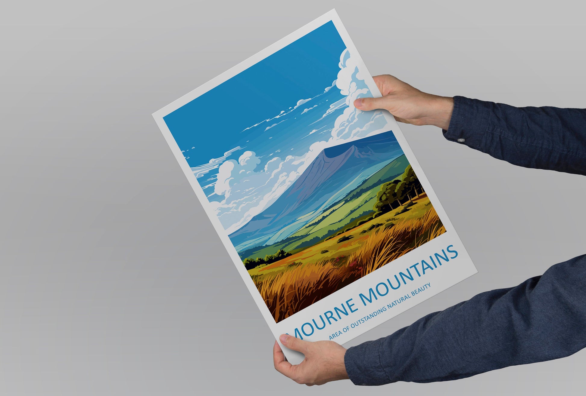 Mourne Mountains Travel Print Wall Art Mourne Mountains Wall Hanging Home Decor Mourne Mountains Gift Art Lovers Wall Art AONB Print
