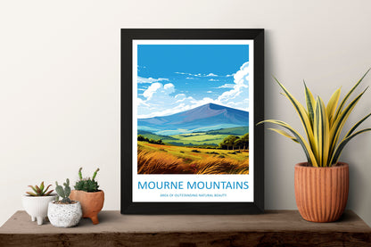 Mourne Mountains Travel Print Wall Art Mourne Mountains Wall Hanging Home Decor Mourne Mountains Gift Art Lovers Wall Art AONB Print