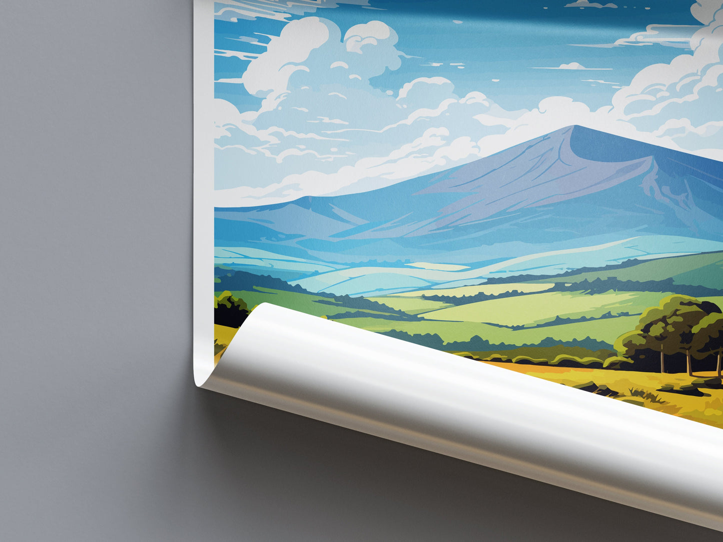 Mourne Mountains Travel Print Wall Art Mourne Mountains Wall Hanging Home Decor Mourne Mountains Gift Art Lovers Wall Art AONB Print