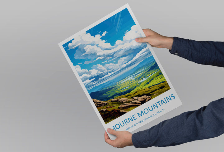Mourne Mountains Travel Print Wall Art Mourne Mountains Wall Hanging Home Decor Mourne Mountains Gift Art Lovers Wall Art AONB Print