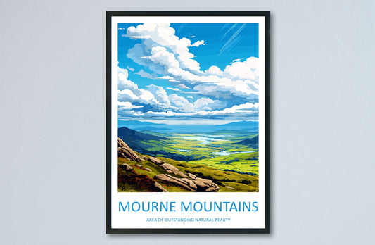 Mourne Mountains Travel Print Wall Art Mourne Mountains Wall Hanging Home Decor Mourne Mountains Gift Art Lovers Wall Art AONB Print