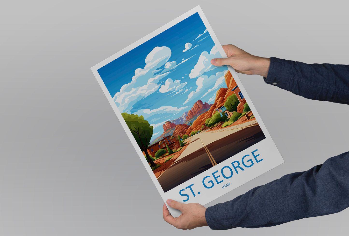 St George Travel Print Wall Art St George Wall Hanging Home Décor St George Gift Art Lovers Utah Art Lover Gift Travel Posters Wall Art
