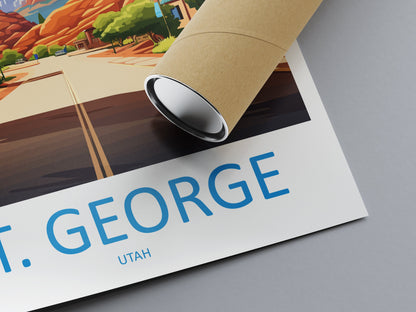 St George Travel Print Wall Art St George Wall Hanging Home Décor St George Gift Art Lovers Utah Art Lover Gift Travel Posters Wall Art