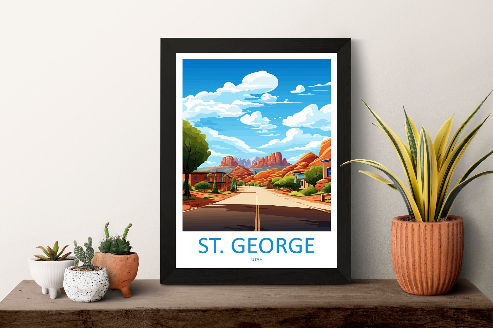 St George Travel Print Wall Art St George Wall Hanging Home Décor St George Gift Art Lovers Utah Art Lover Gift Travel Posters Wall Art