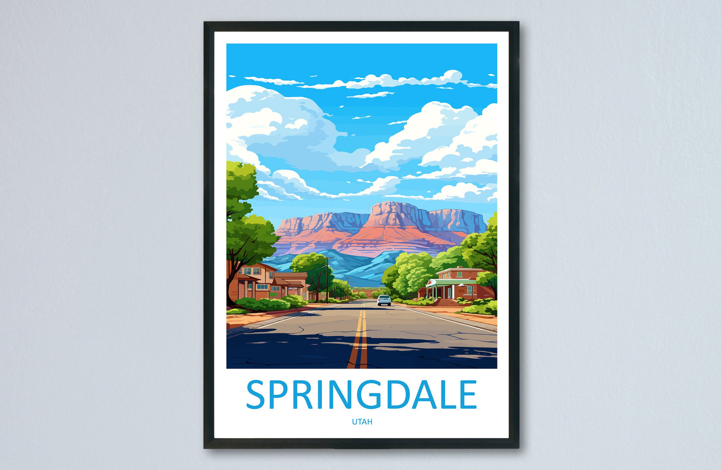 Springdale Travel Print Wall Art Springdale Wall Hanging Home Décor Springdale Gift Art Lovers Utah Art Lover Gift Travel Posters Wall Art