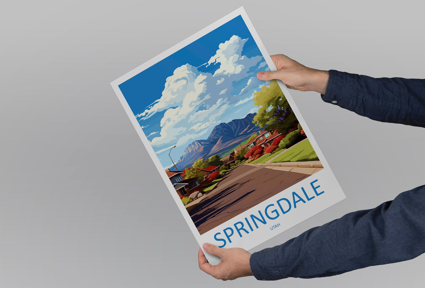 Springdale Travel Print Wall Art Springdale Wall Hanging Home Décor Springdale Gift Art Lovers Utah Art Lover Gift Travel Posters Wall Art