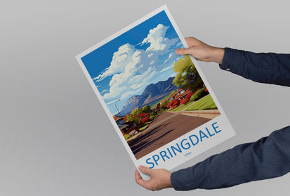 Springdale Travel Print Wall Art Springdale Wall Hanging Home Décor Springdale Gift Art Lovers Utah Art Lover Gift Travel Posters Wall Art