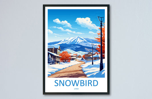 Snowbird Travel Print Wall Art Snowbird Wall Hanging Home Décor Snowbird Gift Art Lovers Utah Art Lover Gift Travel Posters Wall Art