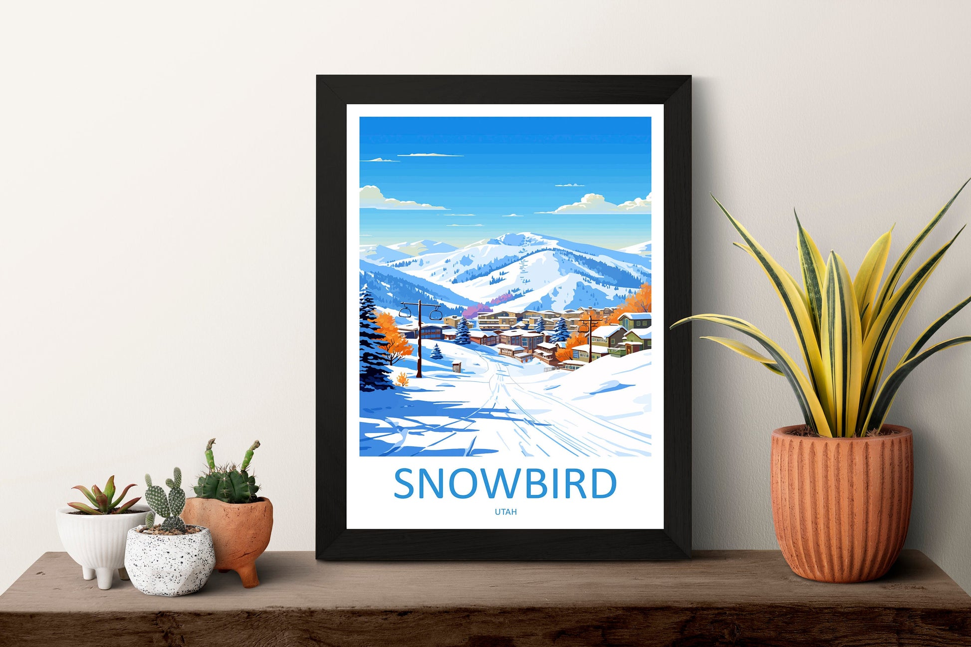 Snowbird Travel Print Wall Art Snowbird Wall Hanging Home Décor Snowbird Gift Art Lovers Utah Art Lover Gift Travel Posters Wall Art