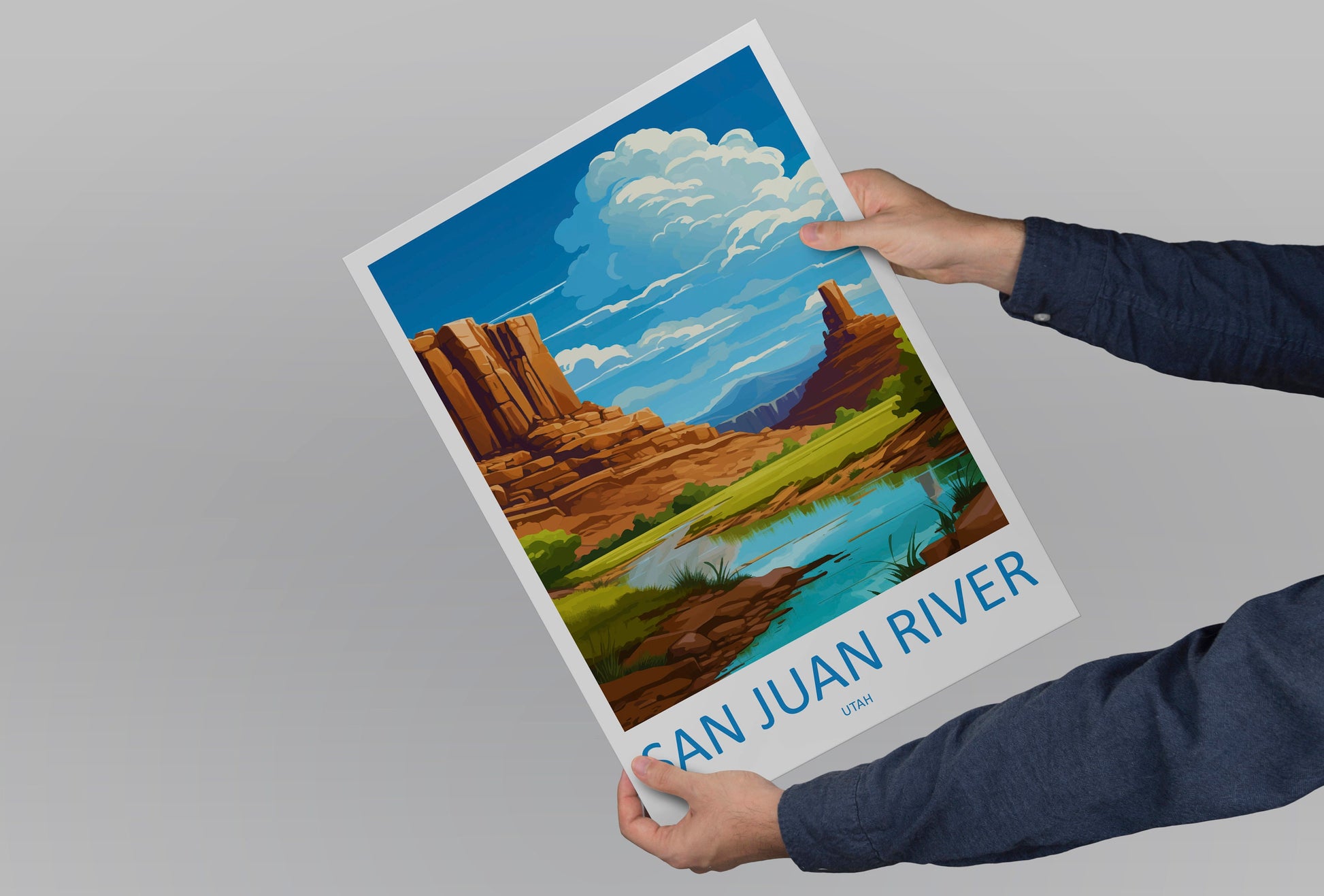 San Juan River Travel Print Wall Art San Juan River Wall Hanging Home Décor San Juan River Gift Art Lovers Utah Art Lover Gift Travel Poster