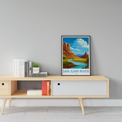 San Juan River Travel Print Wall Art San Juan River Wall Hanging Home Décor San Juan River Gift Art Lovers Utah Art Lover Gift Travel Poster