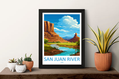 San Juan River Travel Print Wall Art San Juan River Wall Hanging Home Décor San Juan River Gift Art Lovers Utah Art Lover Gift Travel Poster
