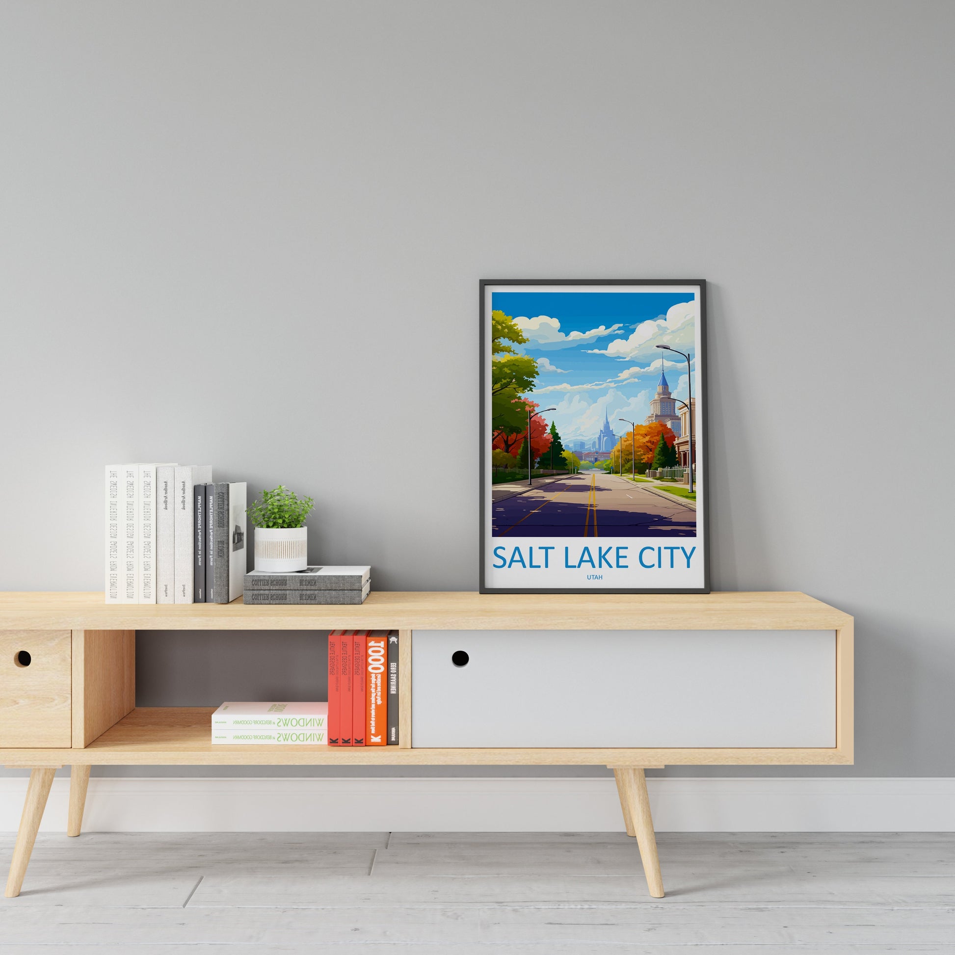 Salt Lake City Travel Print Wall Art Salt Lake City Wall Hanging Home Décor Salt Lake City Gift Art Lovers Utah Art Lover Gift Travel Poster