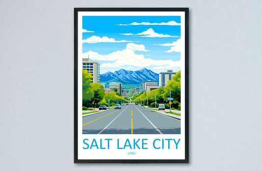 Salt Lake City Travel Print Wall Art Salt Lake City Wall Hanging Home Décor Salt Lake City Gift Art Lovers Utah Art Lover Gift Travel Poster