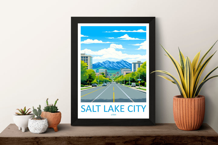 Salt Lake City Travel Print Wall Art Salt Lake City Wall Hanging Home Décor Salt Lake City Gift Art Lovers Utah Art Lover Gift Travel Poster