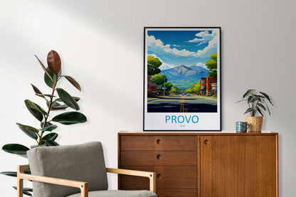Provo Travel Print Wall Art Provo Wall Hanging Home Décor Provo Gift Art Lovers Utah Art Lover Gift Travel Poster