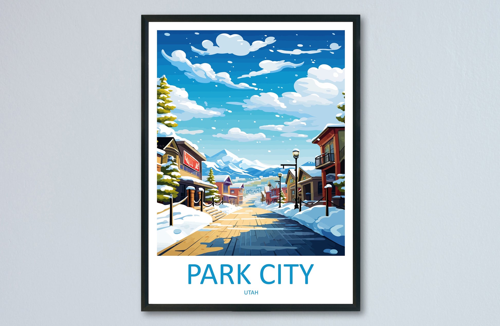 Park City Travel Print Wall Art Park City Wall Hanging Home Décor Park City Gift Art Lovers Utah Art Lover Gift Travel Poster