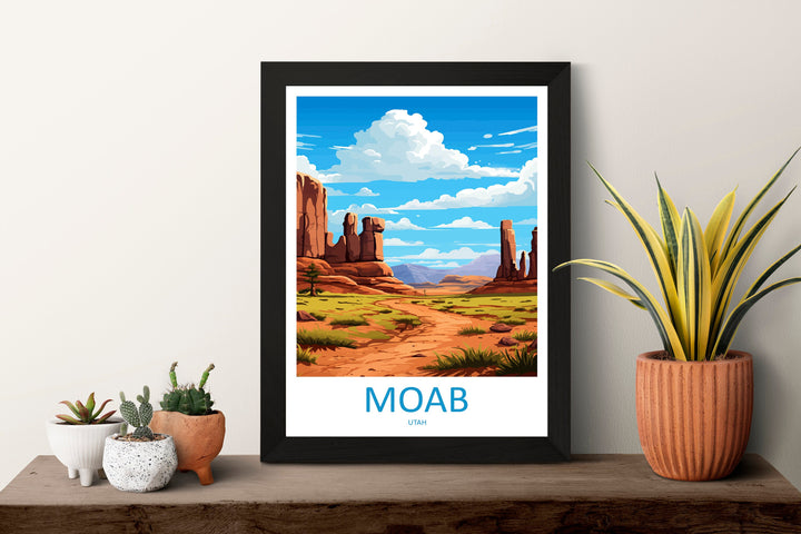 Moab Travel Print Wall Art Moab Wall Hanging Home Décor Moab Gift Art Lovers Utah Art Lover Gift Travel Poster