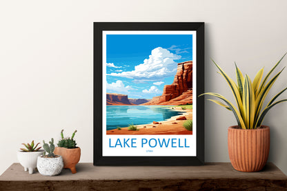 Lake Powell Travel Print Wall Art Lake Powell Wall Hanging Home Décor Lake Powell Gift Art Lovers Utah Art Lover Gift Travel Poster