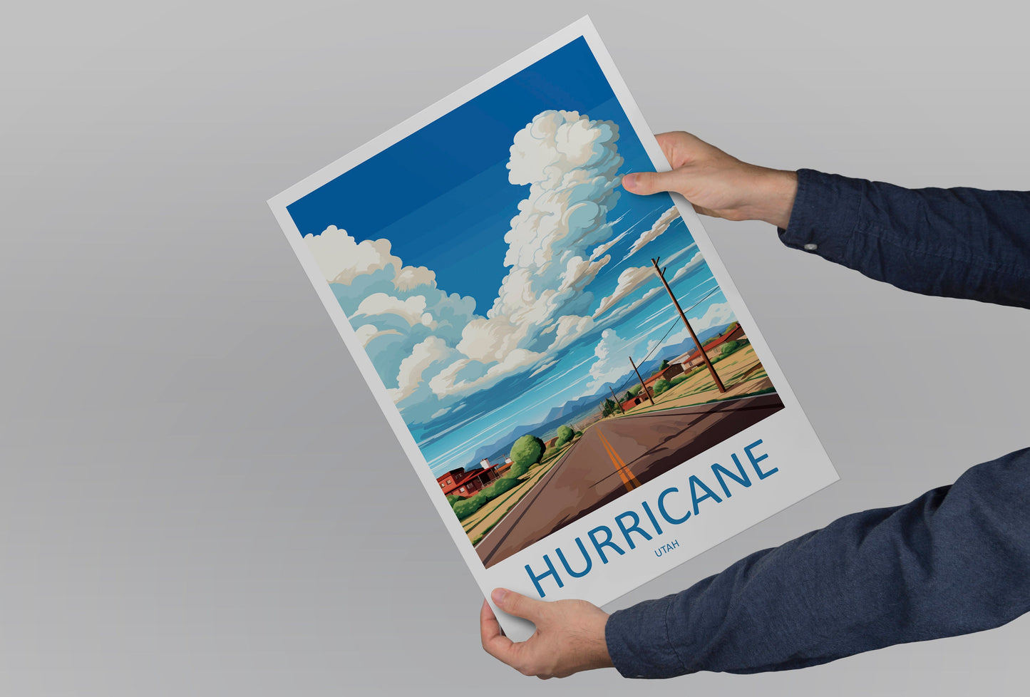 Hurricane Travel Print Wall Art Hurricane Wall Hanging Home Décor Hurricane Gift Art Lovers Utah Art Lover Gift Travel Poster