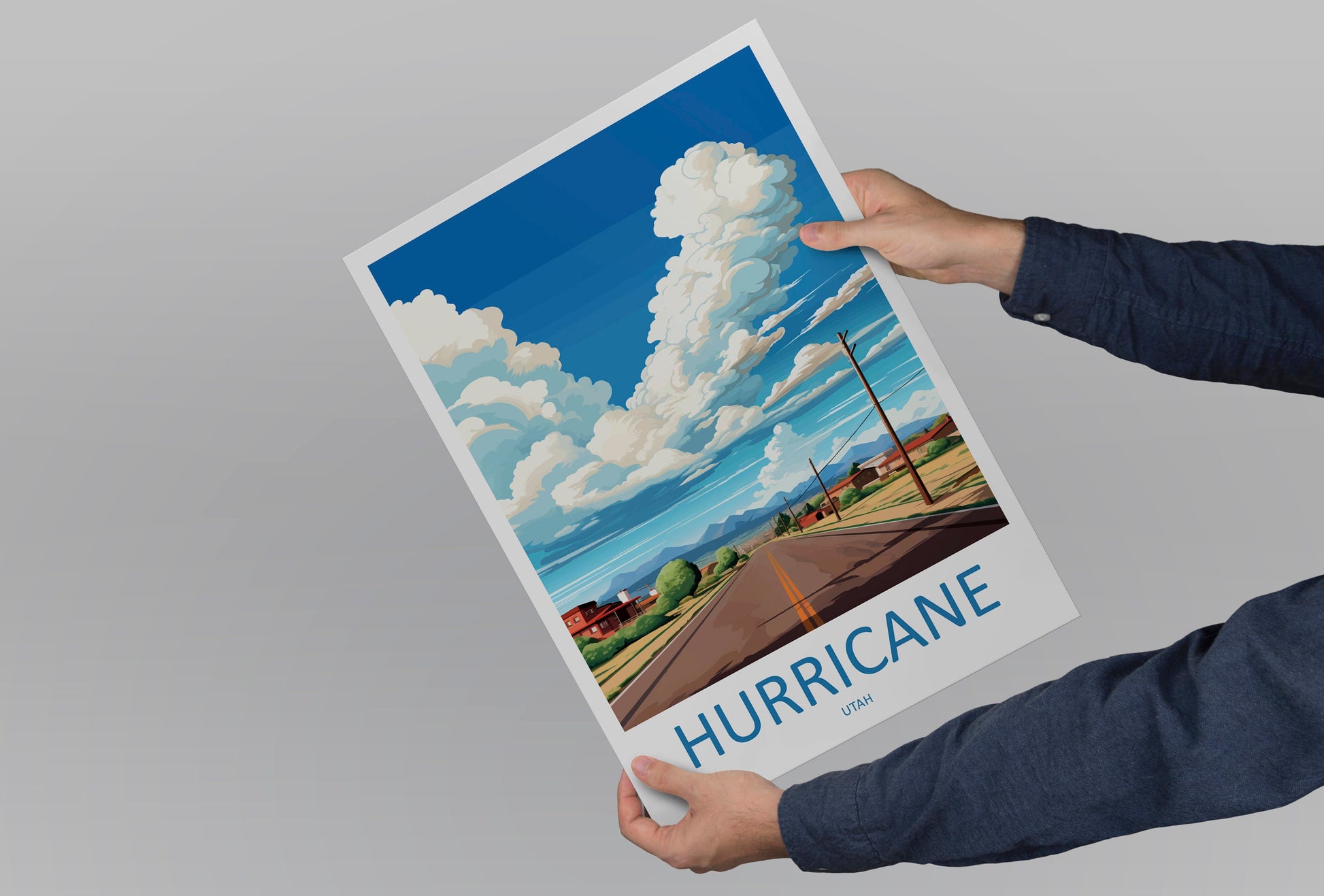 Hurricane Travel Print Wall Art Hurricane Wall Hanging Home Décor Hurricane Gift Art Lovers Utah Art Lover Gift Travel Poster