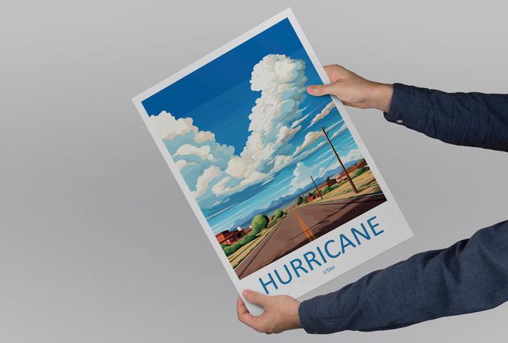 Hurricane Travel Print Wall Art Hurricane Wall Hanging Home Décor Hurricane Gift Art Lovers Utah Art Lover Gift Travel Poster