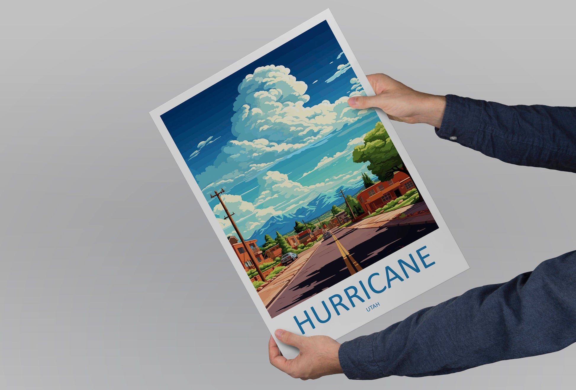 Hurricane Travel Print Wall Art Hurricane Wall Hanging Home Décor Hurricane Gift Art Lovers Utah Art Lover Gift Travel Poster