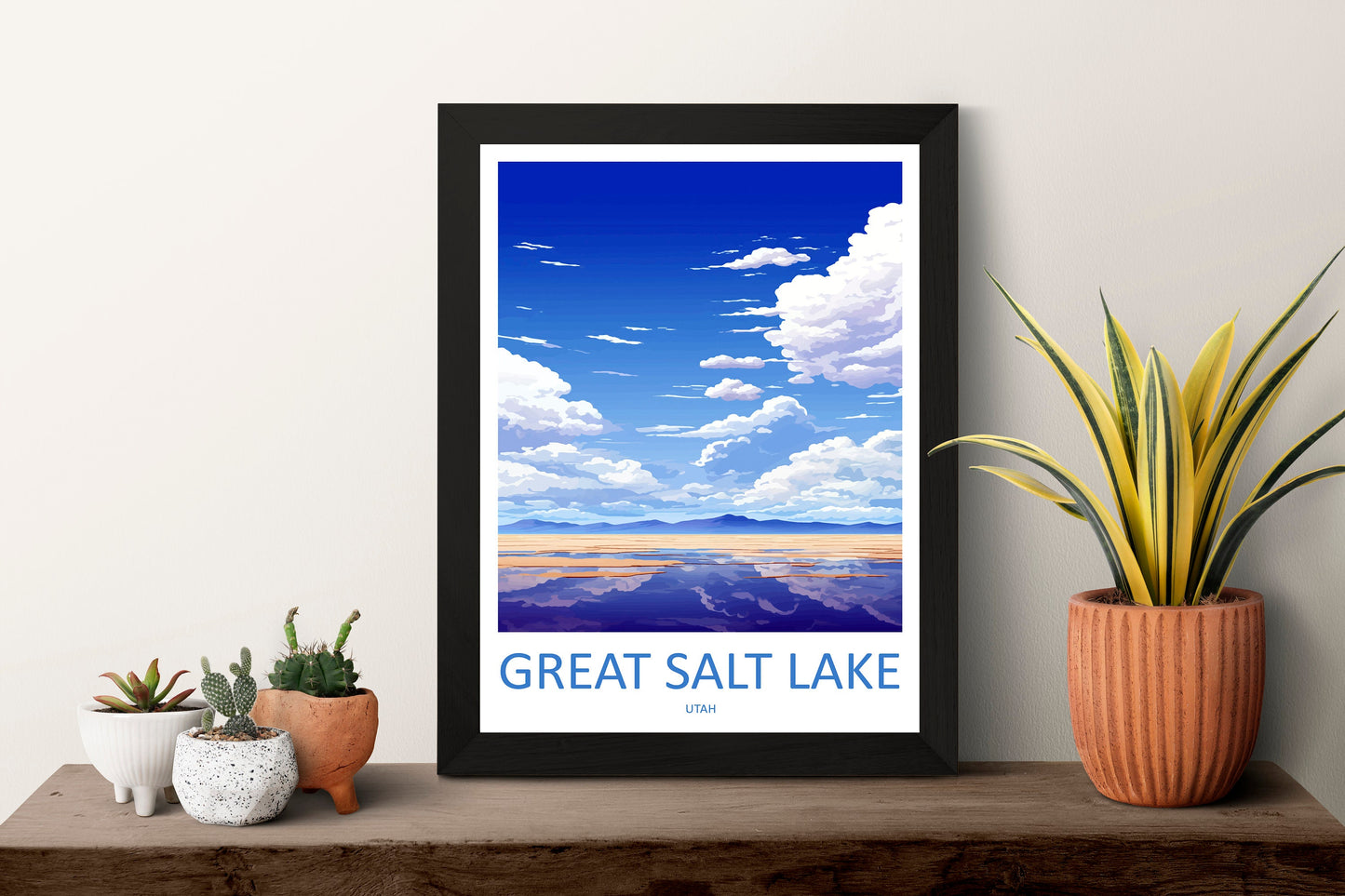 Great Salt Lake Travel Print Wall Art Great Salt Lake Wall Hanging Home Décor Great Salt Lake Gift Art Lovers Utah Art Lover Gift
