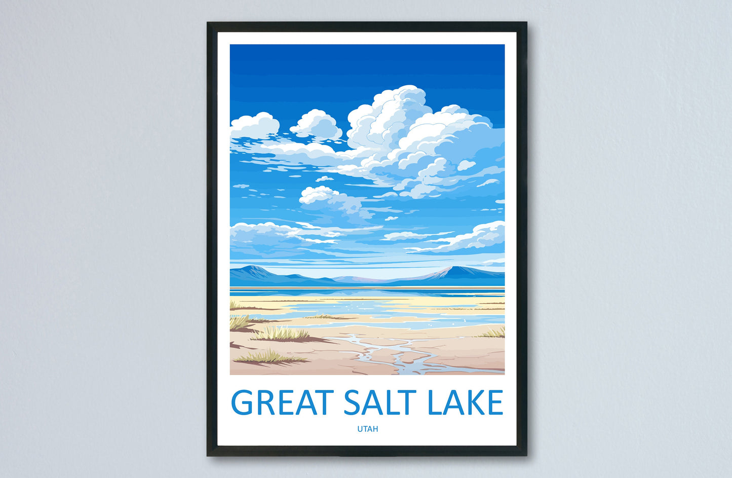 Great Salt Lake Travel Print Wall Art Great Salt Lake Wall Hanging Home Décor Great Salt Lake Gift Art Lovers Utah Art Lover Gift