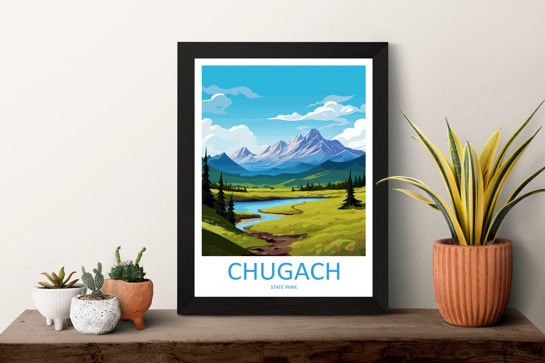 Chugach Travel Print Wall Art Chugach Wall Hanging Home Décor Chugach Gift Art Lovers Alaska Art Lover Gift Chugach Artwork Poster