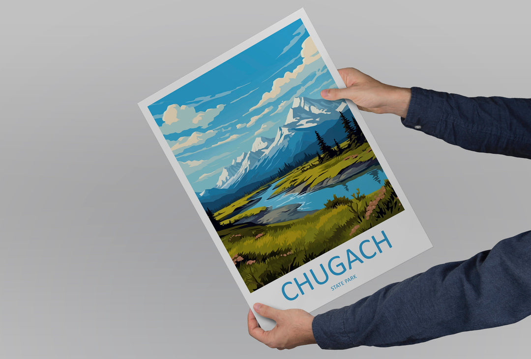 Chugach Travel Print Wall Art Chugach Wall Hanging Home Décor Chugach Gift Art Lovers Alaska Art Lover Gift Chugach Artwork Poster