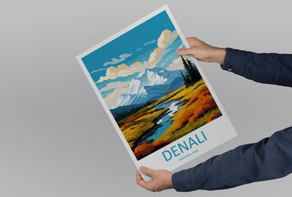 Denali National Park Travel Print Wall Art Denali Wall Hanging Home Décor Denali Gift Art Lovers Alaska Art Lover Gift Denali