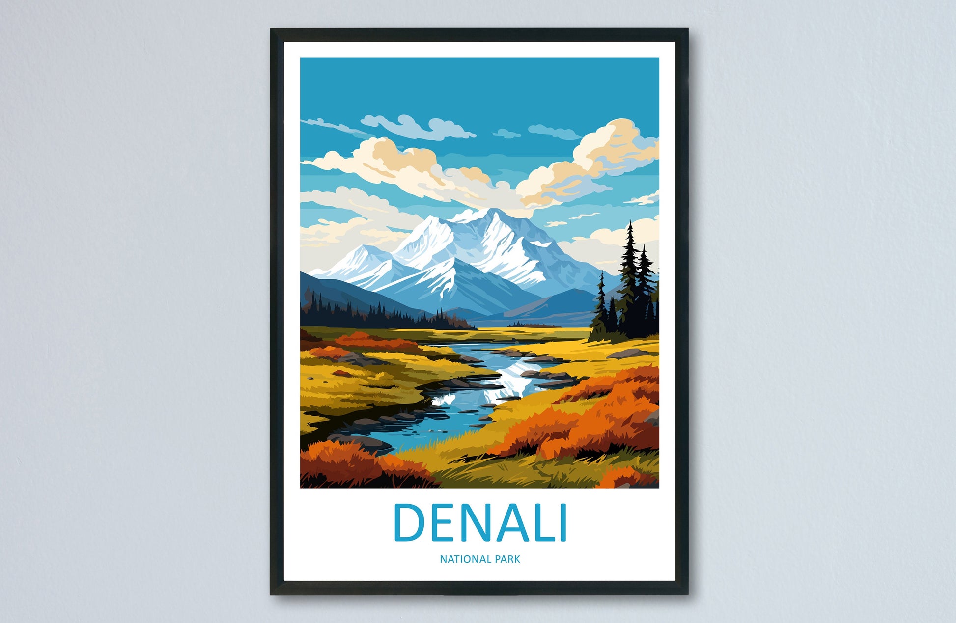 Denali National Park Travel Print Wall Art Denali Wall Hanging Home Décor Denali Gift Art Lovers Alaska Art Lover Gift Denali