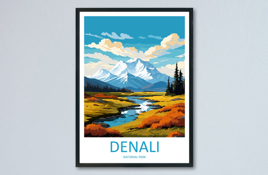 Denali National Park Travel Print Wall Art Denali Wall Hanging Home Décor Denali Gift Art Lovers Alaska Art Lover Gift Denali