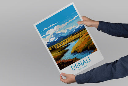 Denali National Park Travel Print Wall Art Denali Wall Hanging Home Décor Denali Gift Art Lovers Alaska Art Lover Gift Denali